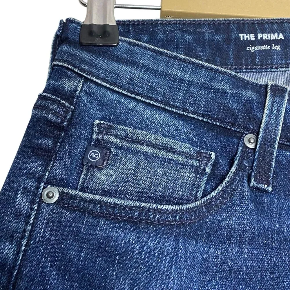 AG Adriano Goldschmied Prima Jeans Womens 26 Blue Cigarette Leg Dark NWT